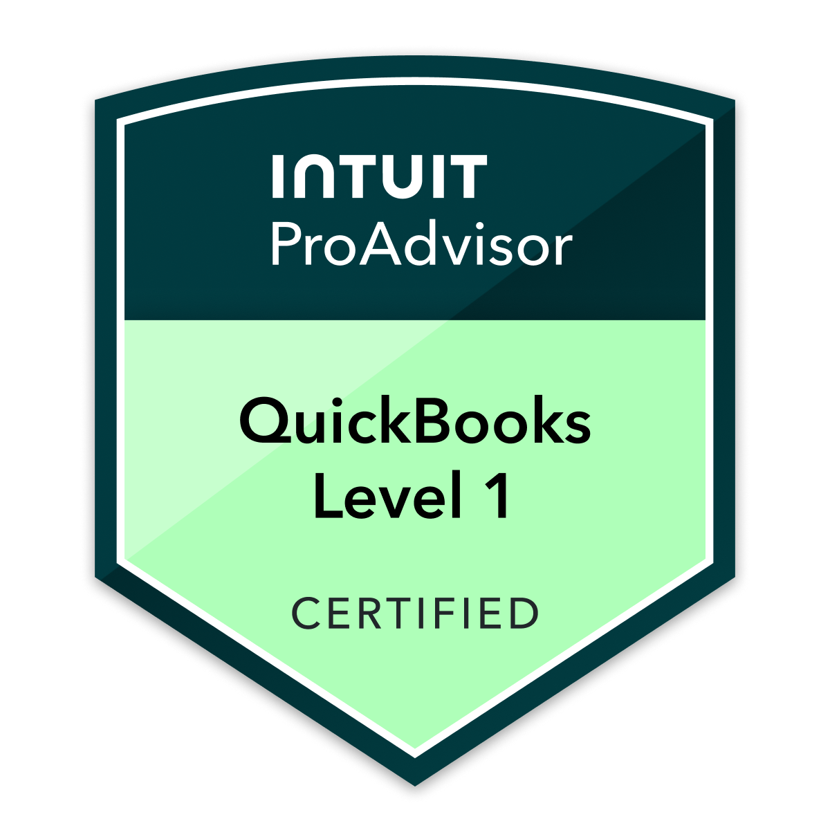 Intuit ProAdvisor QuickBooks Level 1 Certified badge